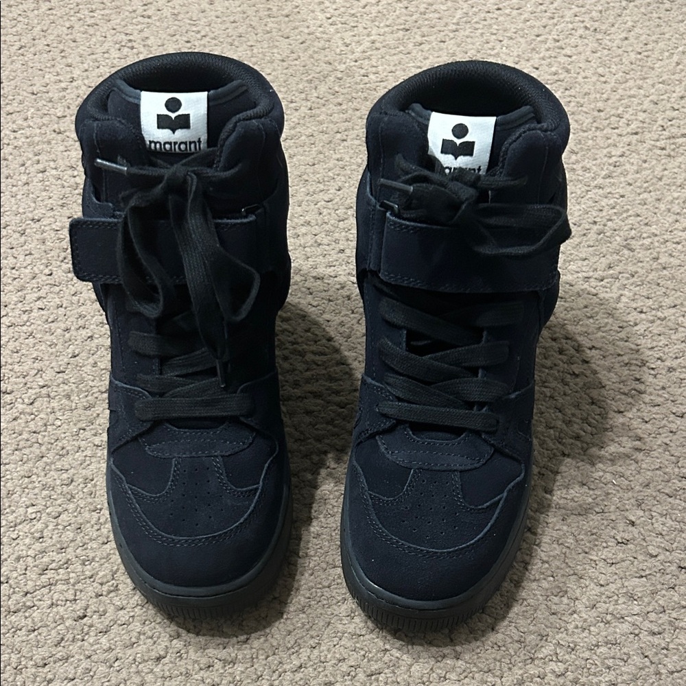 Isabel Marant High-Top Wedge Black Sneakers